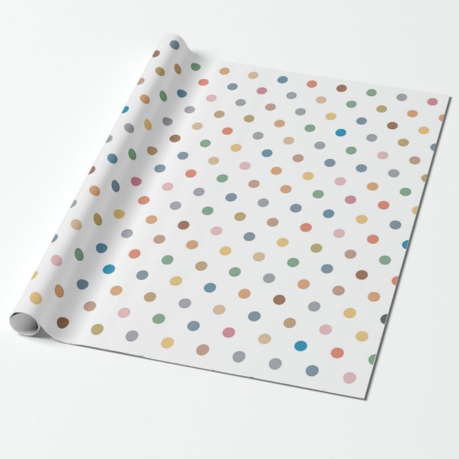 Papier Cadeau Point de polka coloré (Déroulé)
