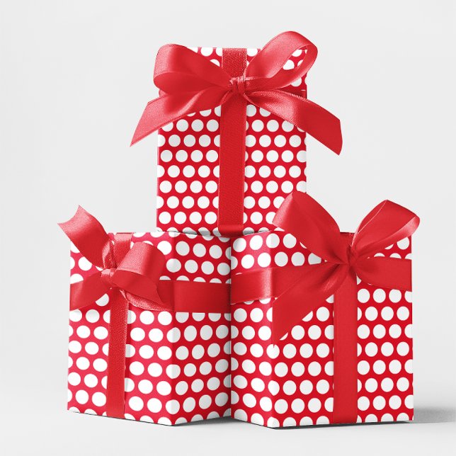 Papier Cadeau Point Polka blanc personnalisé (Custom White Polka Dot Wrapping Paper)