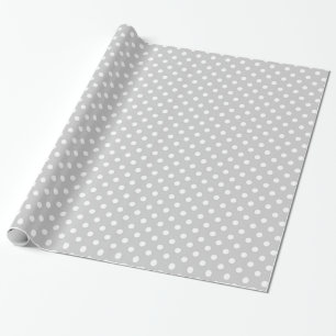 Papier Cadeau Point Polka gris