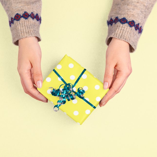 Papier Cadeau Point Polka Jaune (Créateur téléchargé)