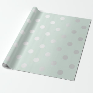 Papier Cadeau Pointe Polka, petit point Tiffany Aqua Mint Gris a