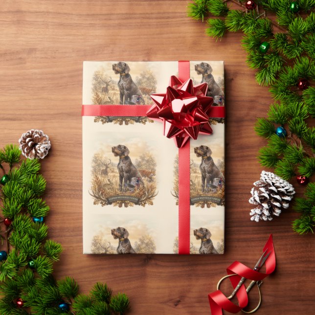 Papier Cadeau Pointer allemand à poil dur (Cadeau de vacances)