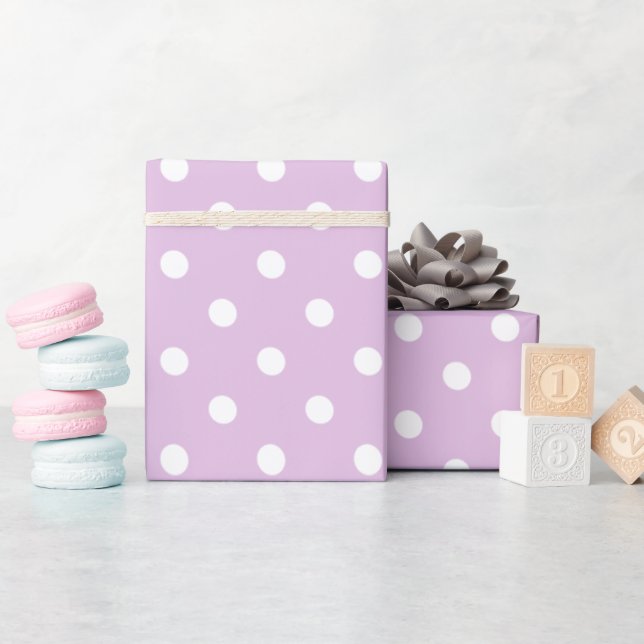 Papier Cadeau Pointillé violet (Baby Shower)
