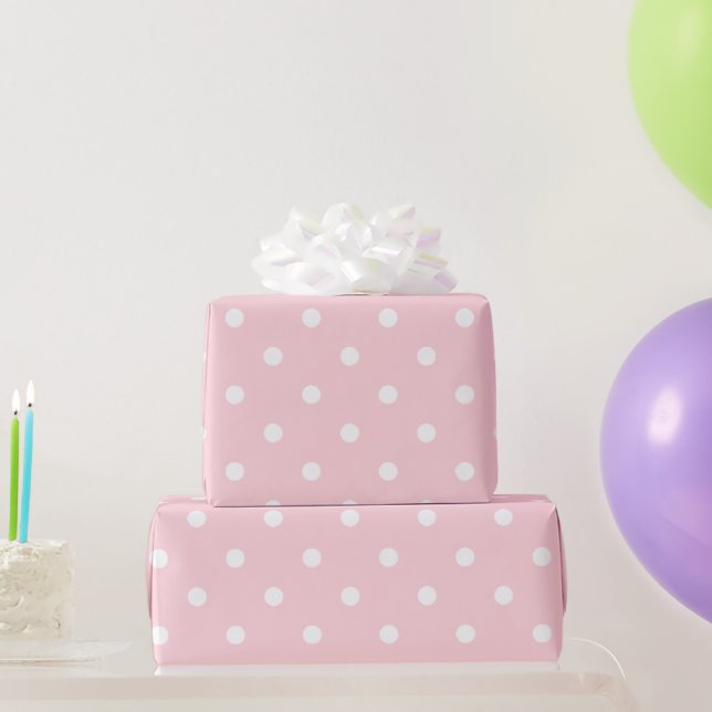 Papier Cadeau Points Baby-Pink (Cadeaux de fête)