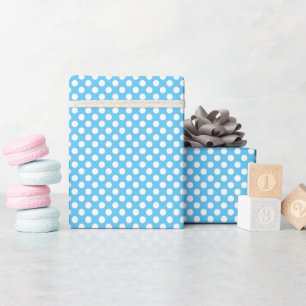Papier Cadeau Points blancs et bleus