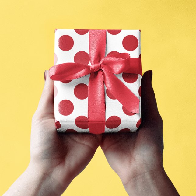 Papier Cadeau Points blancs et rouges (Red Polka Dots Wrapping Paper)