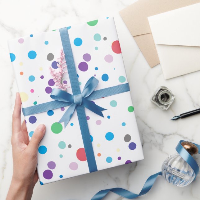 Papier Cadeau Points blancs violets colorés Abstraits (Cadeaux)