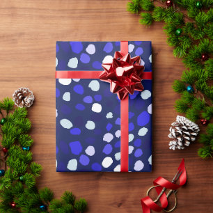 Papier Cadeau Points bleus motif géométrique multicolore amusant