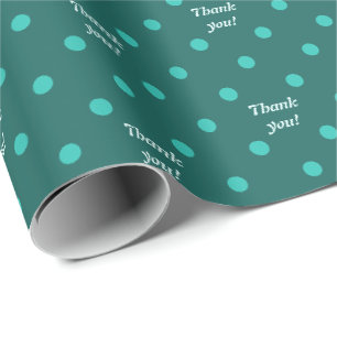 Papier Cadeau Points Chic, Motif à Points, Turquoise Bleu Vert