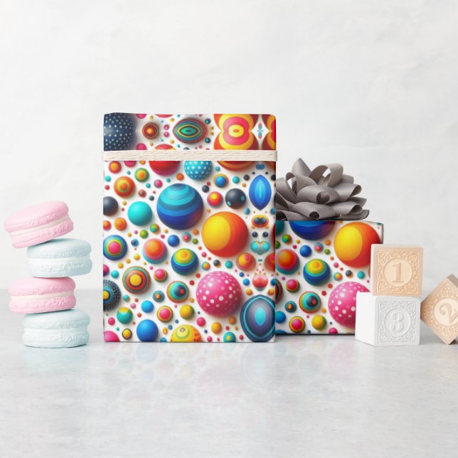 Papier Cadeau Points colorés Abstraits (Baby Shower)