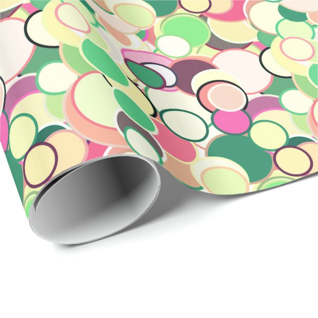 Papier Cadeau Points confettis du milieu du siècle - couleurs ag (Coin rond)