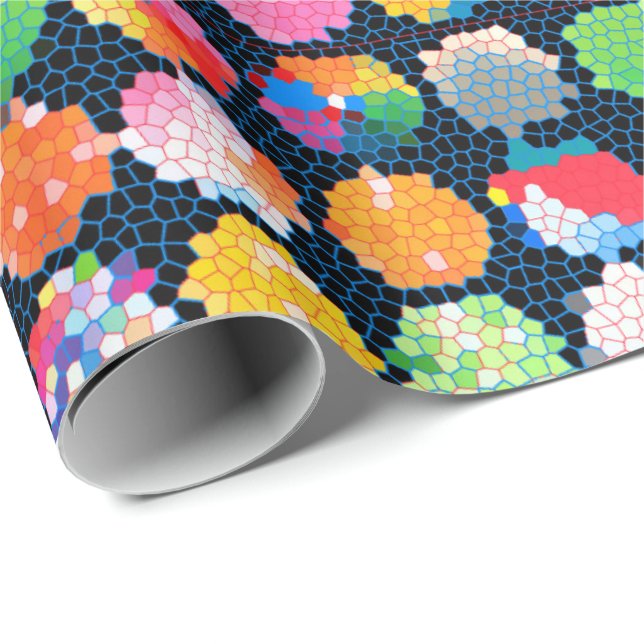 Papier Cadeau Points de Beachball Hexagonal (Coin rond)