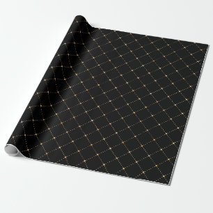 Papier Cadeau Points de géométrie Grill Sepia Black Gold Carrés