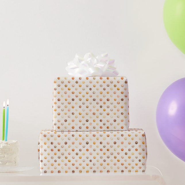 Papier Cadeau Points de latte citrouille pêche anniversaire (Cadeaux de fête)