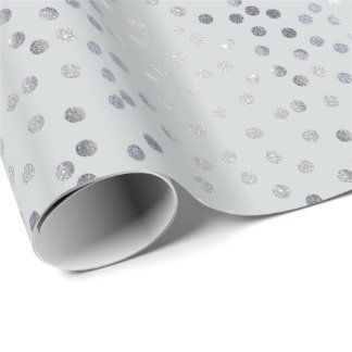 Papier Cadeau Points de Parties scintillant en argent Faux sur p