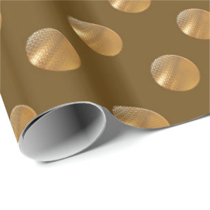 Papier Cadeau Points d'or de polka