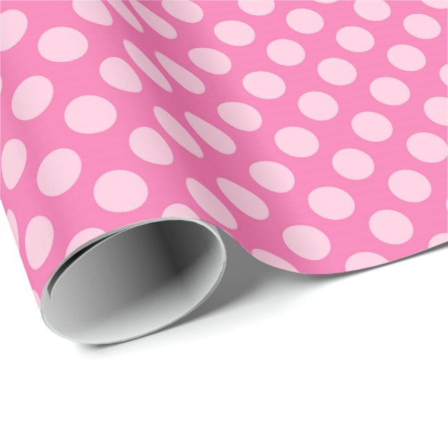Papier Cadeau Points du milieu du siècle - multi pastels, rose (Coin rond)