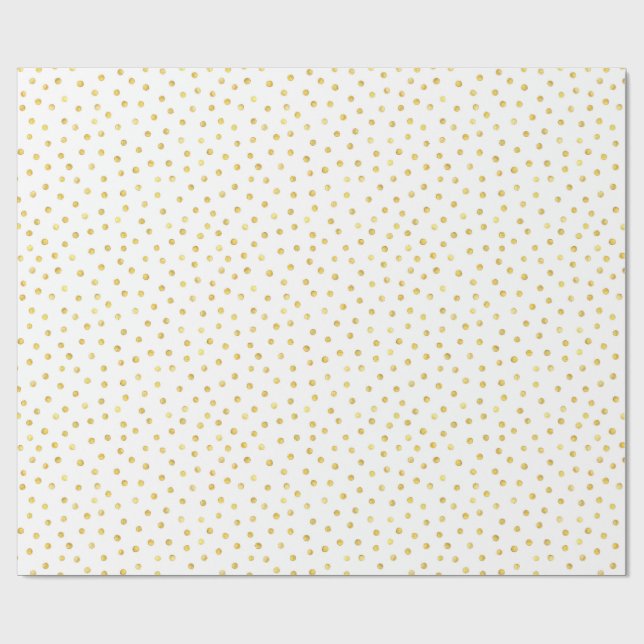 Papier Cadeau Points élégants de confettis de feuille d'or (Plat)
