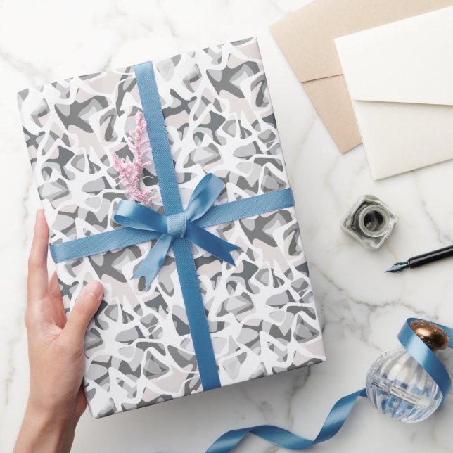 Papier Cadeau Points gris clair motif Abstrait tacheté (Cadeaux)
