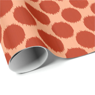 Papier Cadeau Points Ikat géants, mandarine orange et orange cla