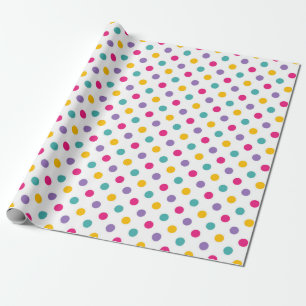 Papier Cadeau Points ludiques sur fond blanc