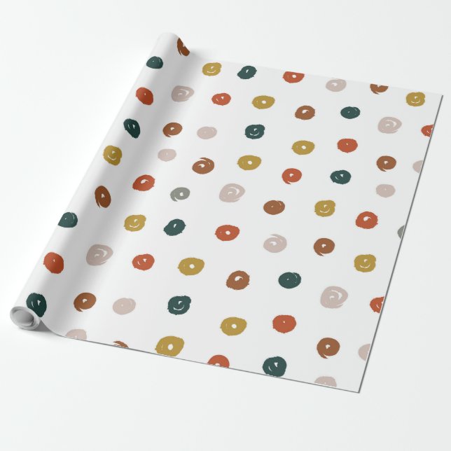 Papier Cadeau Points neutres de l'aquarelle Abstraite (Déroulé)