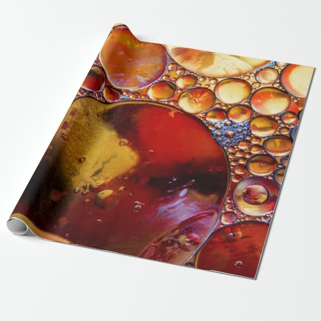 Papier Cadeau Points or et rouge (Déroulé)