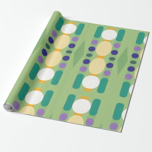 Papier Cadeau Points rétro rayures (Déroulé)