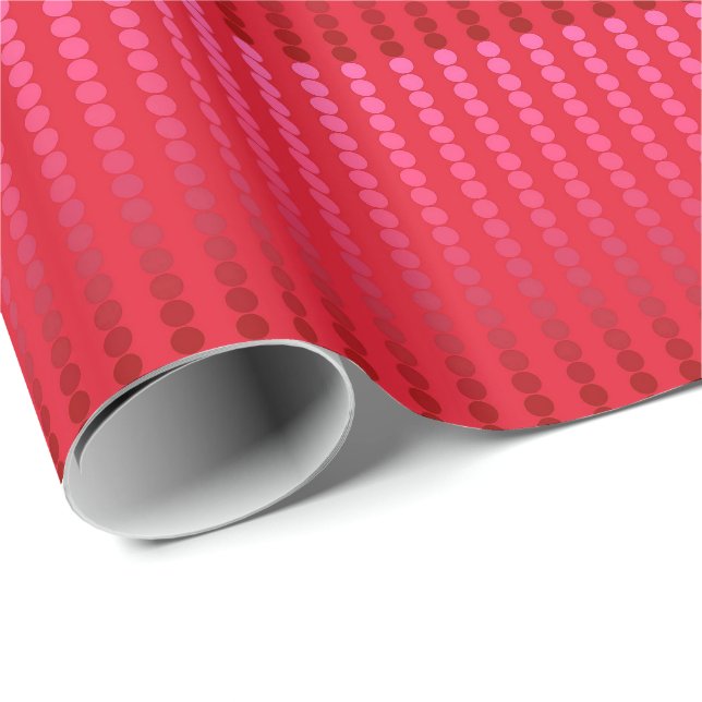 Papier Cadeau Points satinés - nuances de rouge profond (Coin rond)