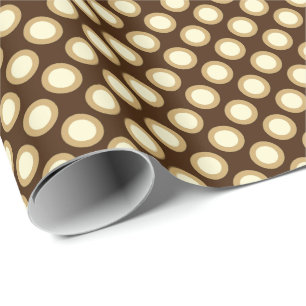 Papier Cadeau Points tournés rétro, chocolat, crème et bronzage