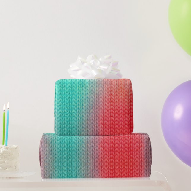 Papier Cadeau Points tricotés en couleurs dégradées (Cadeaux de fête)