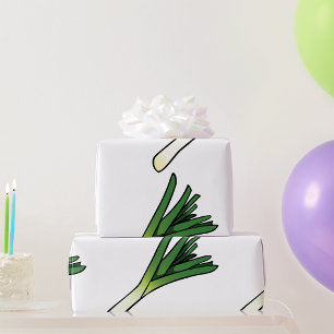 Papier Cadeau Poireau vert simple légume