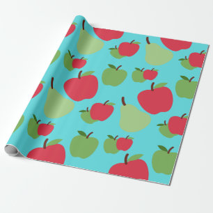 Papier Cadeau poires et pommes fruits motif