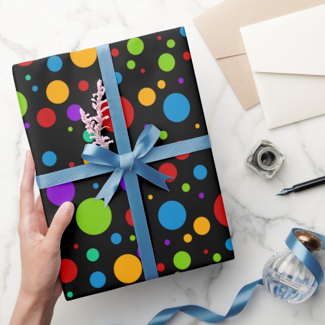 Papier Cadeau Pois arc-en-ciel (Cadeaux)