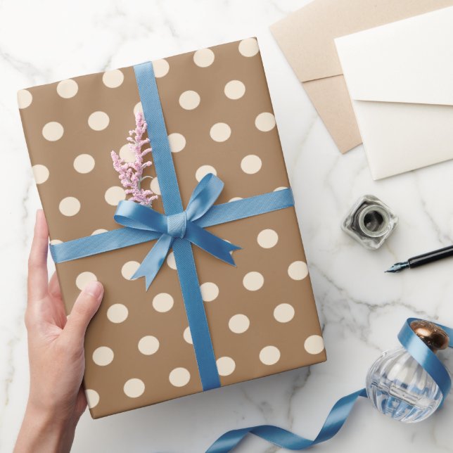 Papier Cadeau pois beige (Cadeaux)