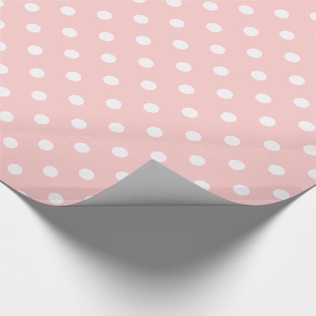 Papier Cadeau Pois blanc sur des roses pâles (Coin)