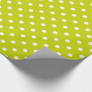 Papier Cadeau Pois blanc sur le vert de chaux