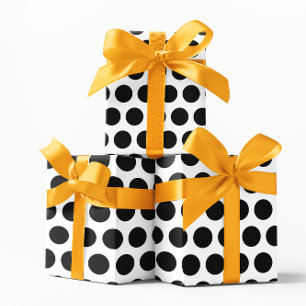 Papier Cadeau Pois blancs et noirs
