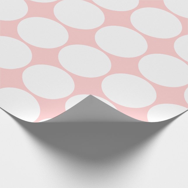 Papier Cadeau Pois blancs sur la petite fille rose (Coin)