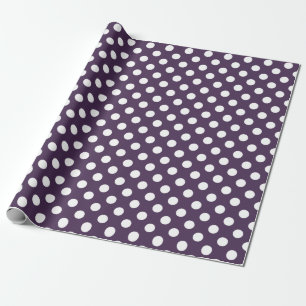 Papier Cadeau Pois blancs sur prune violette