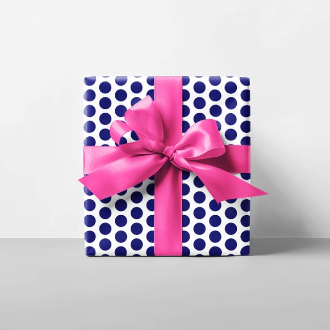 Papier Cadeau Pois bleu foncé (Blue Dots Gift Wrap)