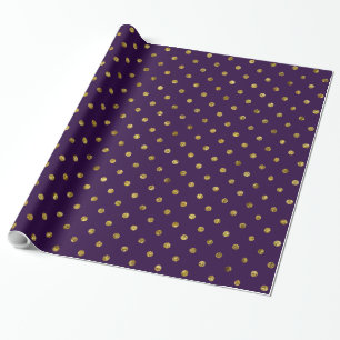 Papier Cadeau Pois chic Gold et violet Glam