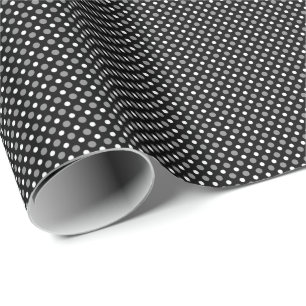 Papier Cadeau Pois gris et blanc