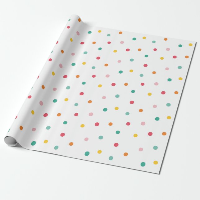 Papier Cadeau Pois multicolores (Déroulé)
