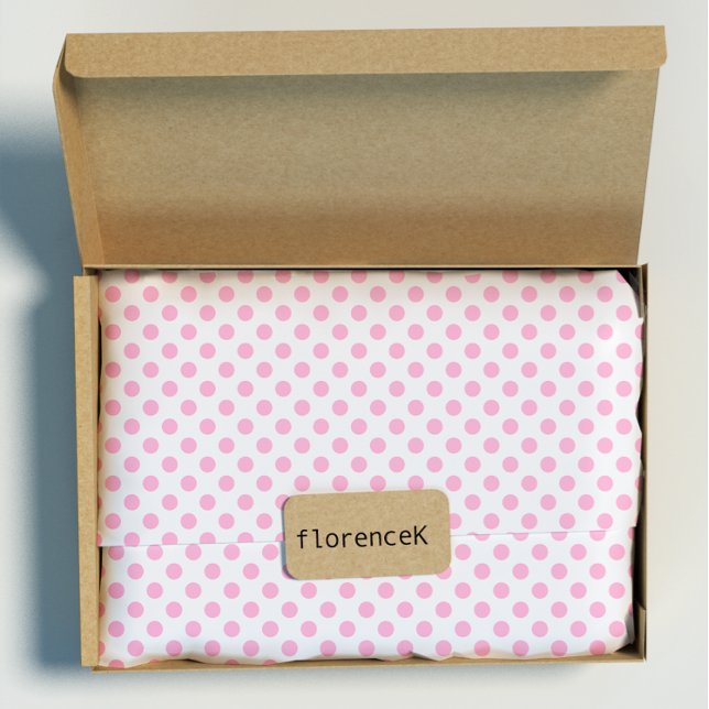 Papier Cadeau Pois Pink Pastel Blanc Petit Delicé (Polka Dots Pink Pastel White Small Delicate Wrapping Paper)