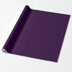 Papier Cadeau Pois pourpre et noir foncé