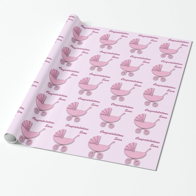 Papier Cadeau pois rose (Déroulé)