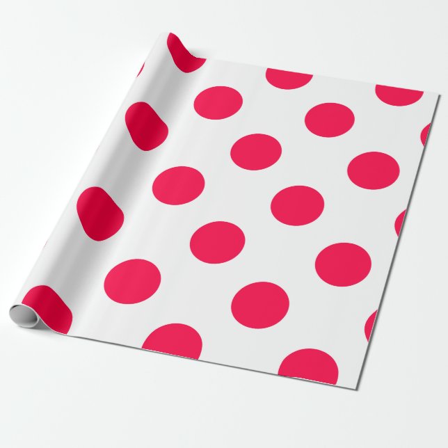 Papier Cadeau Pois rouge blanc Modèle de Noël tendance (Déroulé)