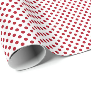 Papier Cadeau Pois rouges en blanc