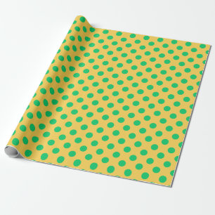 Papier Cadeau Pois verts sur jaune